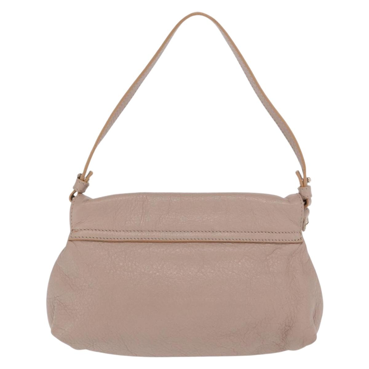 Chloe Hand Bag Leather 2way Beige Gold Auth BA9959