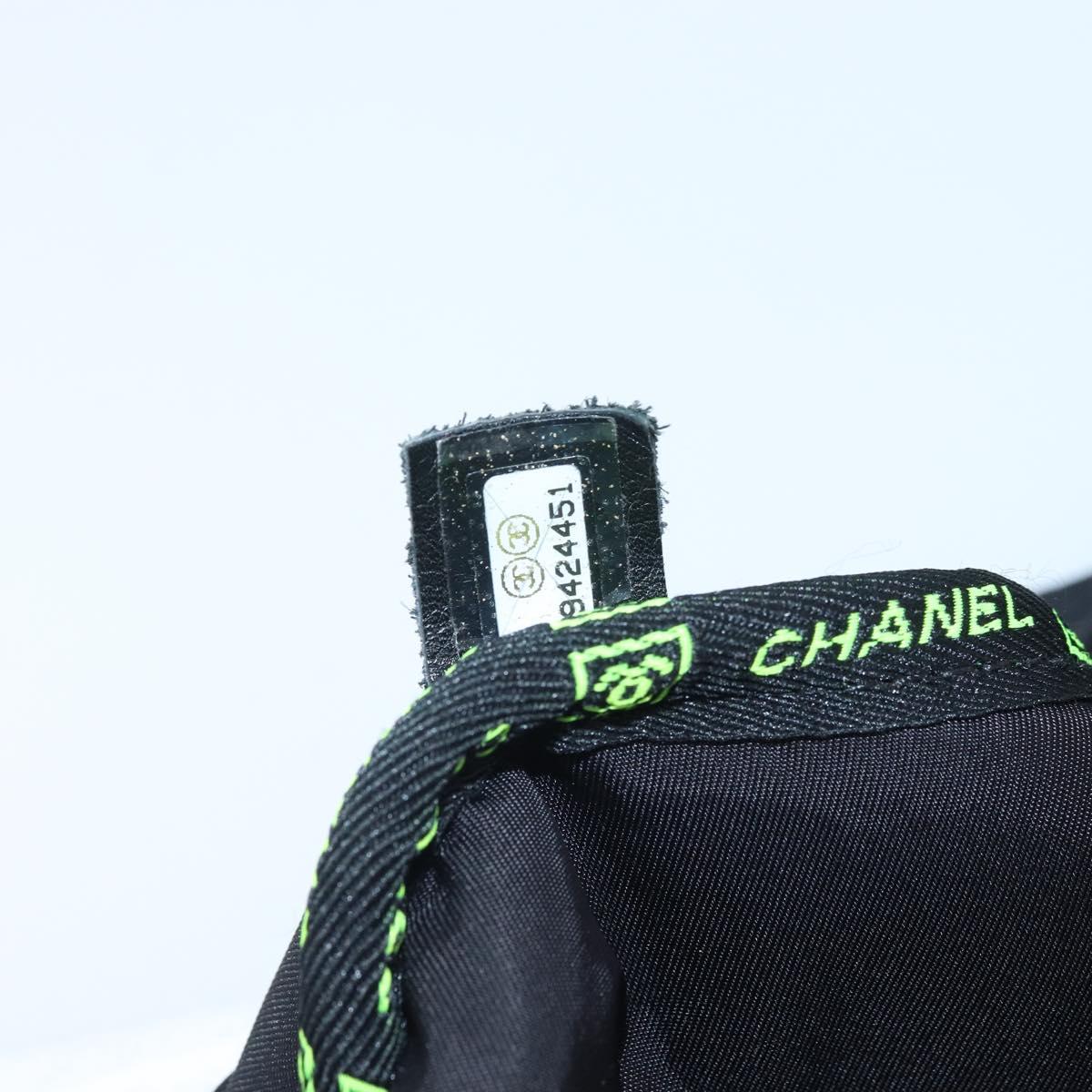 CHANEL Sports Line Shoulder Bag Nylon Black CC Auth BA9965
