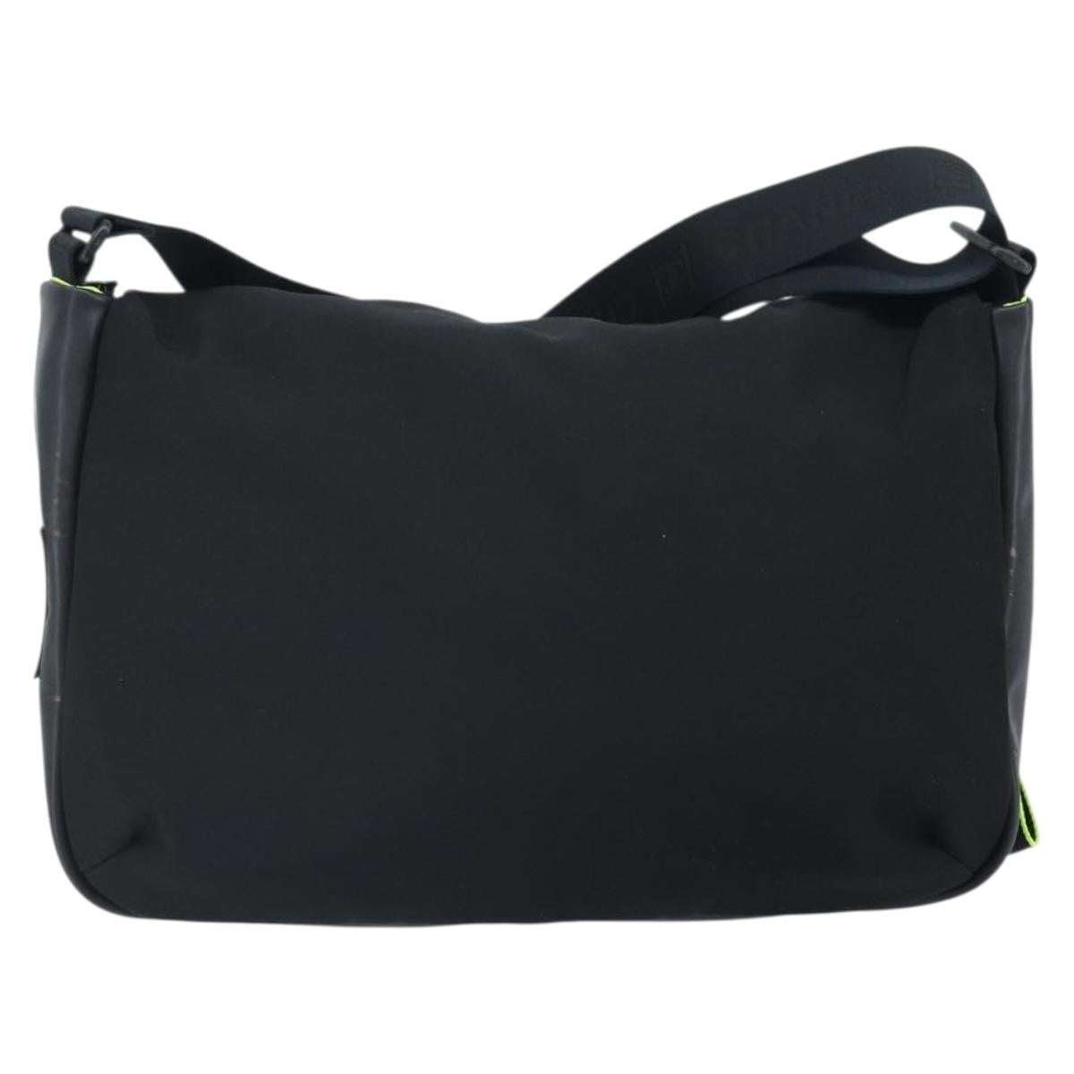 CHANEL Sports Line Shoulder Bag Nylon Black CC Auth BA9965
