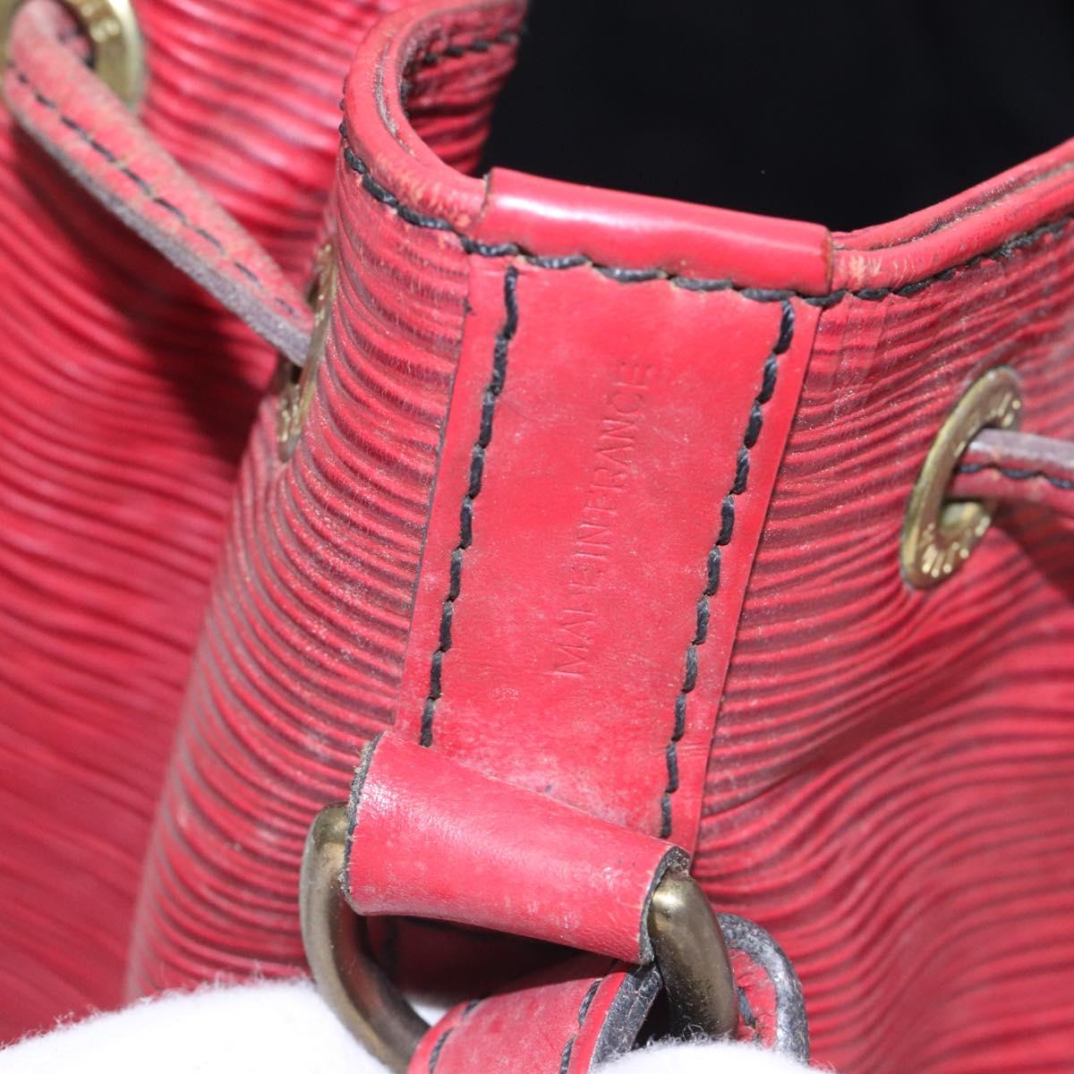 LOUIS VUITTON Epi Petit Noe Shoulder Bag Red M44107 LV Auth BA997