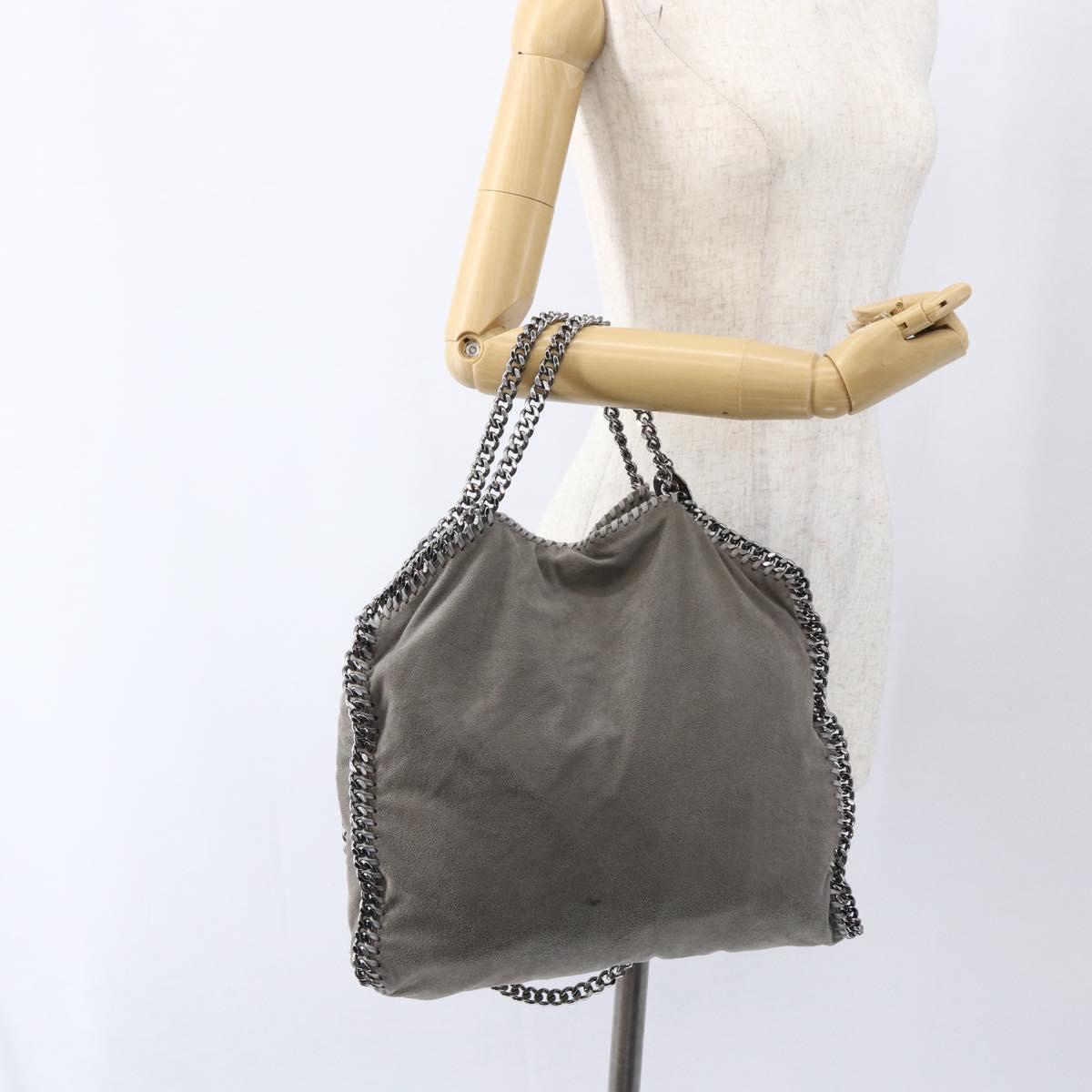 Stella MacCartney Falabella Tote Bag Suede 2way Gray 234387 Auth BA9973