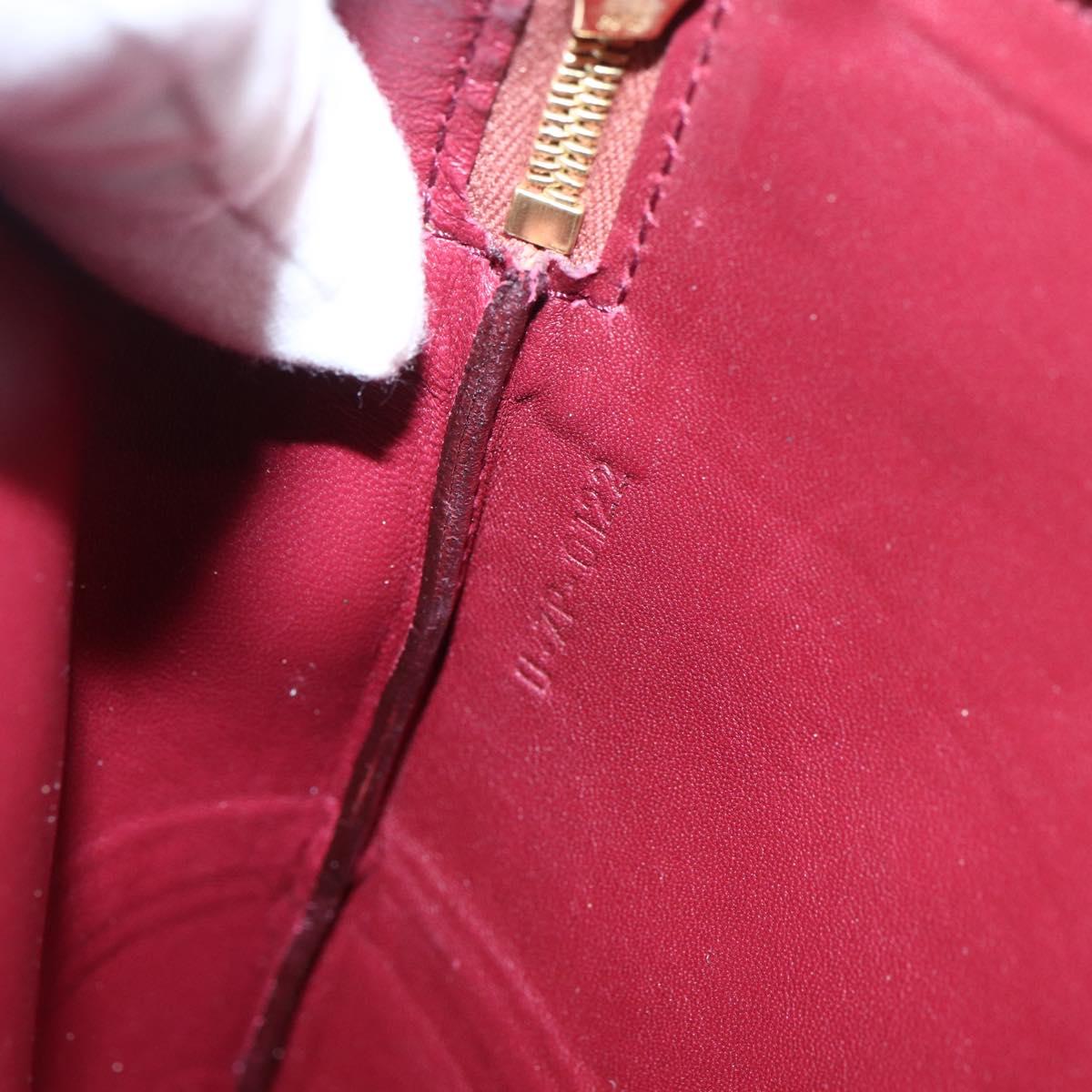 CELINE Pouch Leather Red Gold Auth BA9976