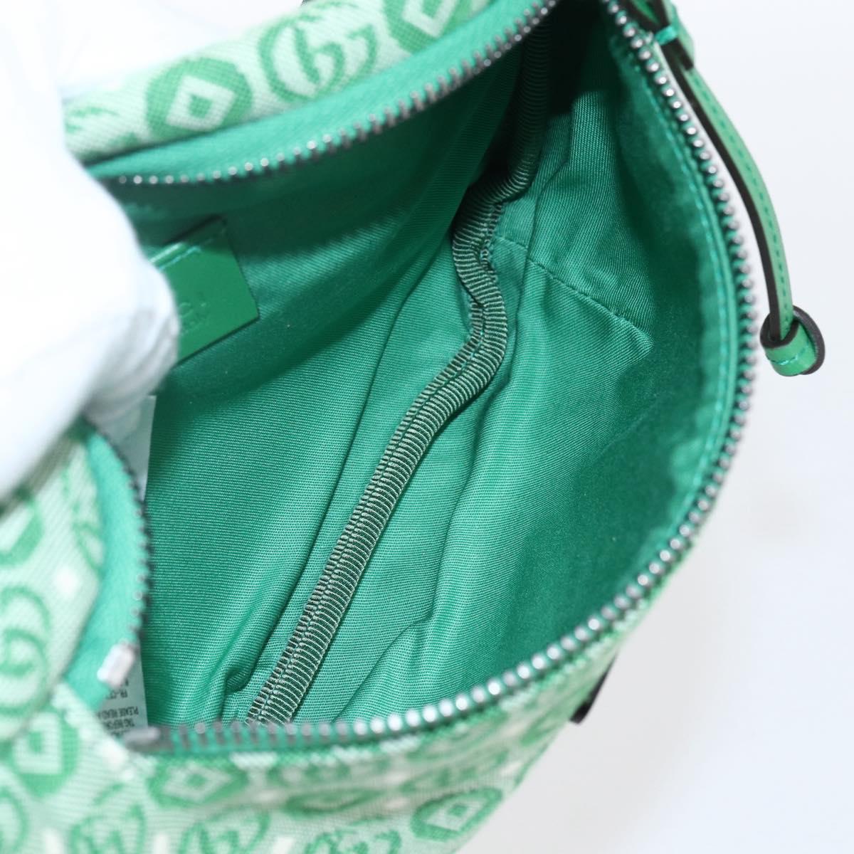 GUCCI Children's Sherry Line Waist bag Canvas Green Silver 502095 Auth BA9977V