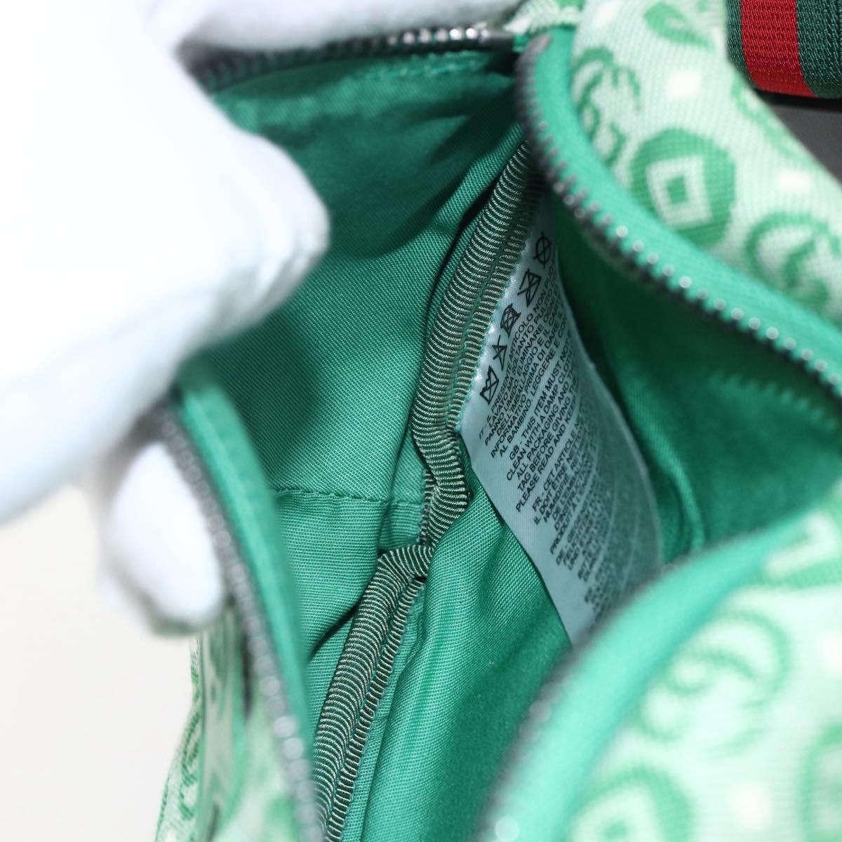 GUCCI Children's Sherry Line Waist bag Canvas Green Silver 502095 Auth BA9977V