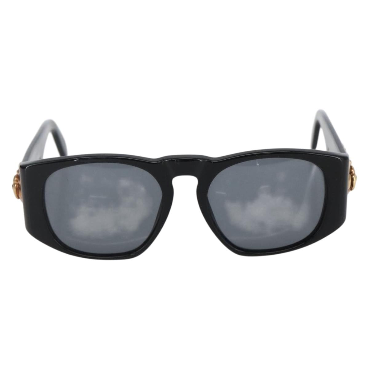 CHANEL Camelia Sunglasses plastic Black CC Auth BA9982