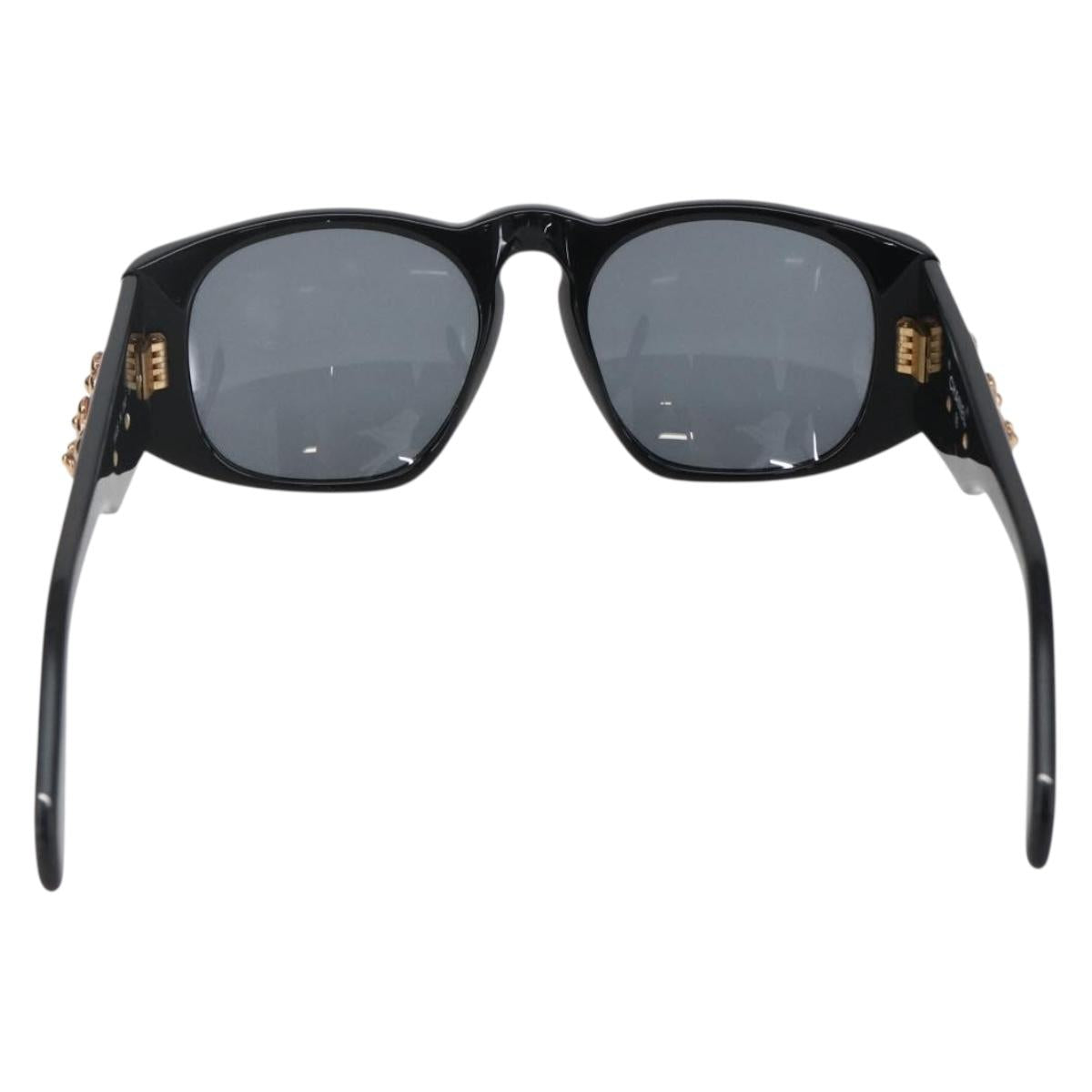 CHANEL Camelia Sunglasses plastic Black CC Auth BA9982