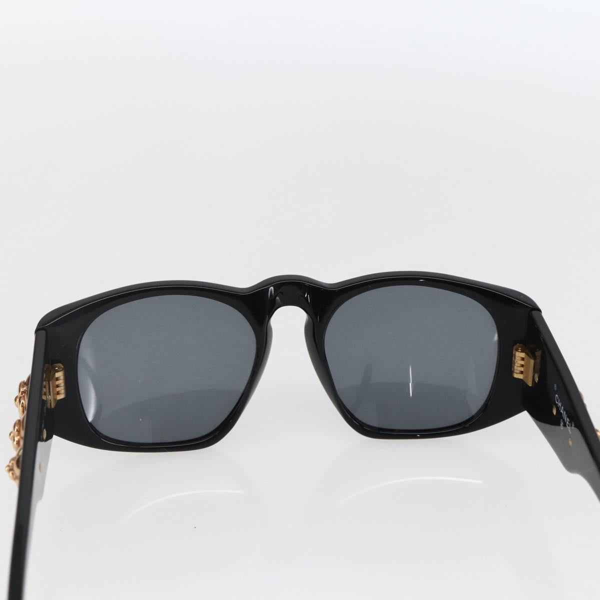 CHANEL Camelia Sunglasses plastic Black CC Auth BA9982
