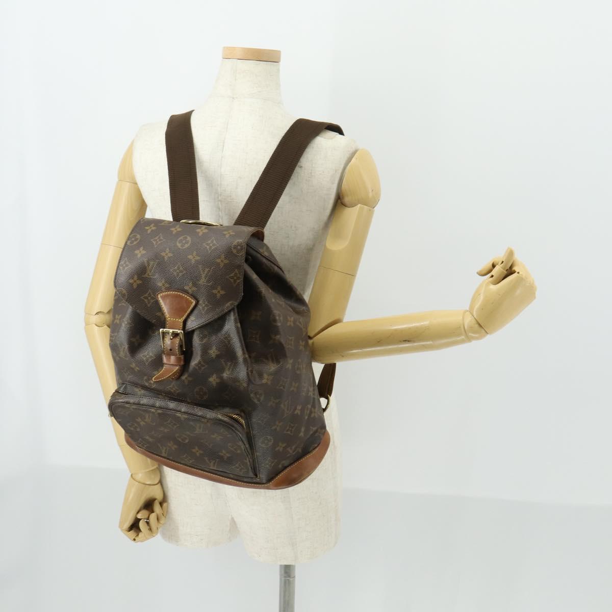 LOUIS VUITTON Monogram Montsouris GM Backpack M51135 LV Auth BA9987