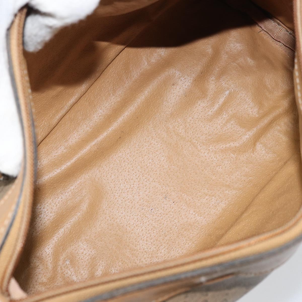 GUCCI Micro GG Supreme Hand Bag PVC Beige Gold Auth BAZ005A
