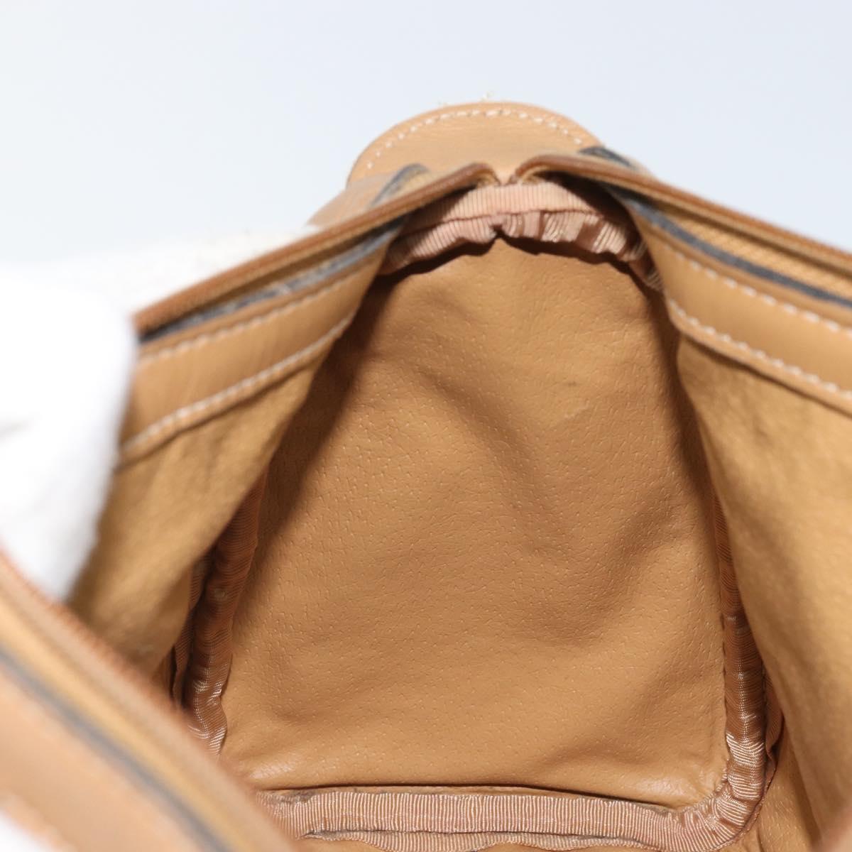 GUCCI Micro GG Supreme Hand Bag PVC Beige Gold Auth BAZ005A