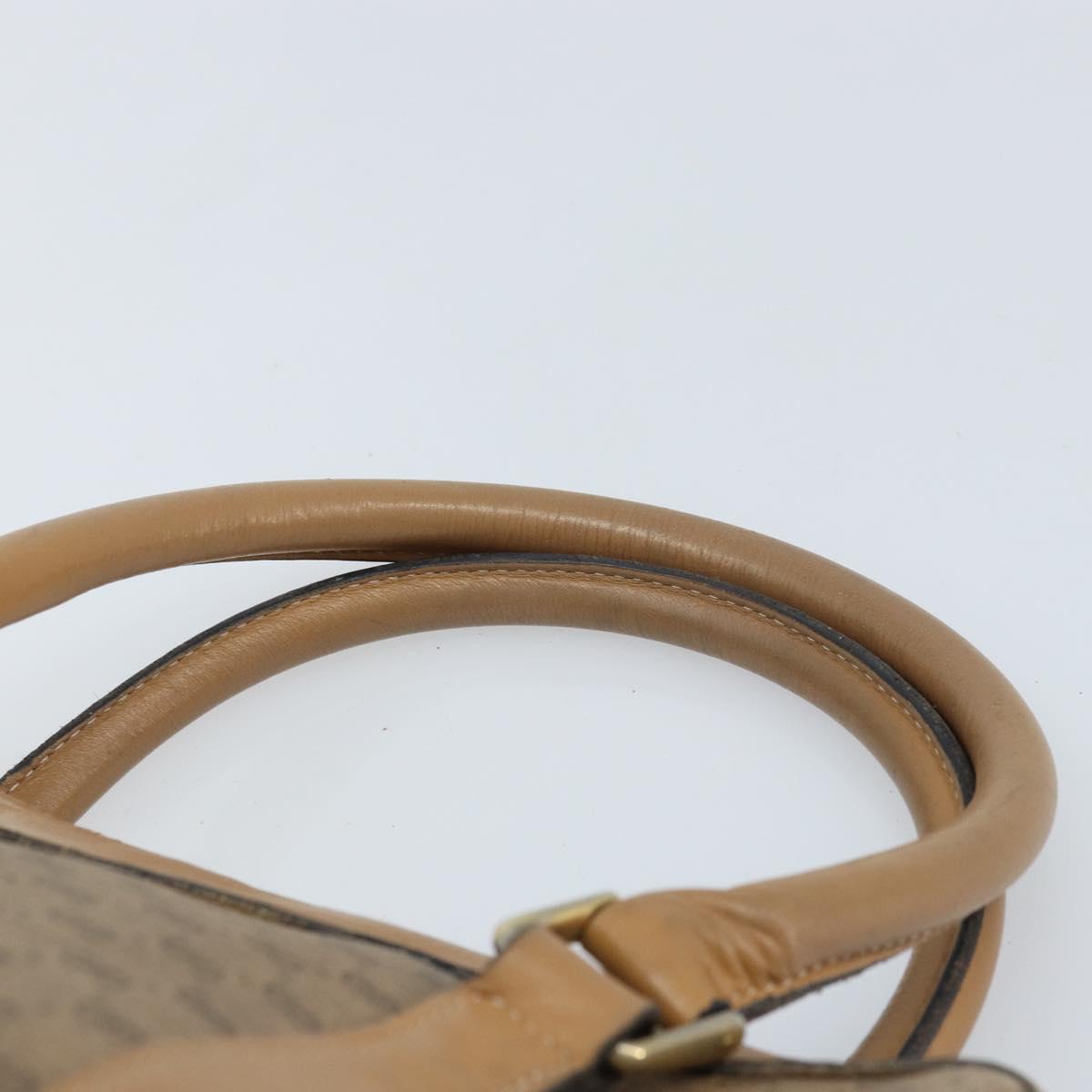 GUCCI Micro GG Supreme Hand Bag PVC Beige Gold Auth BAZ005A