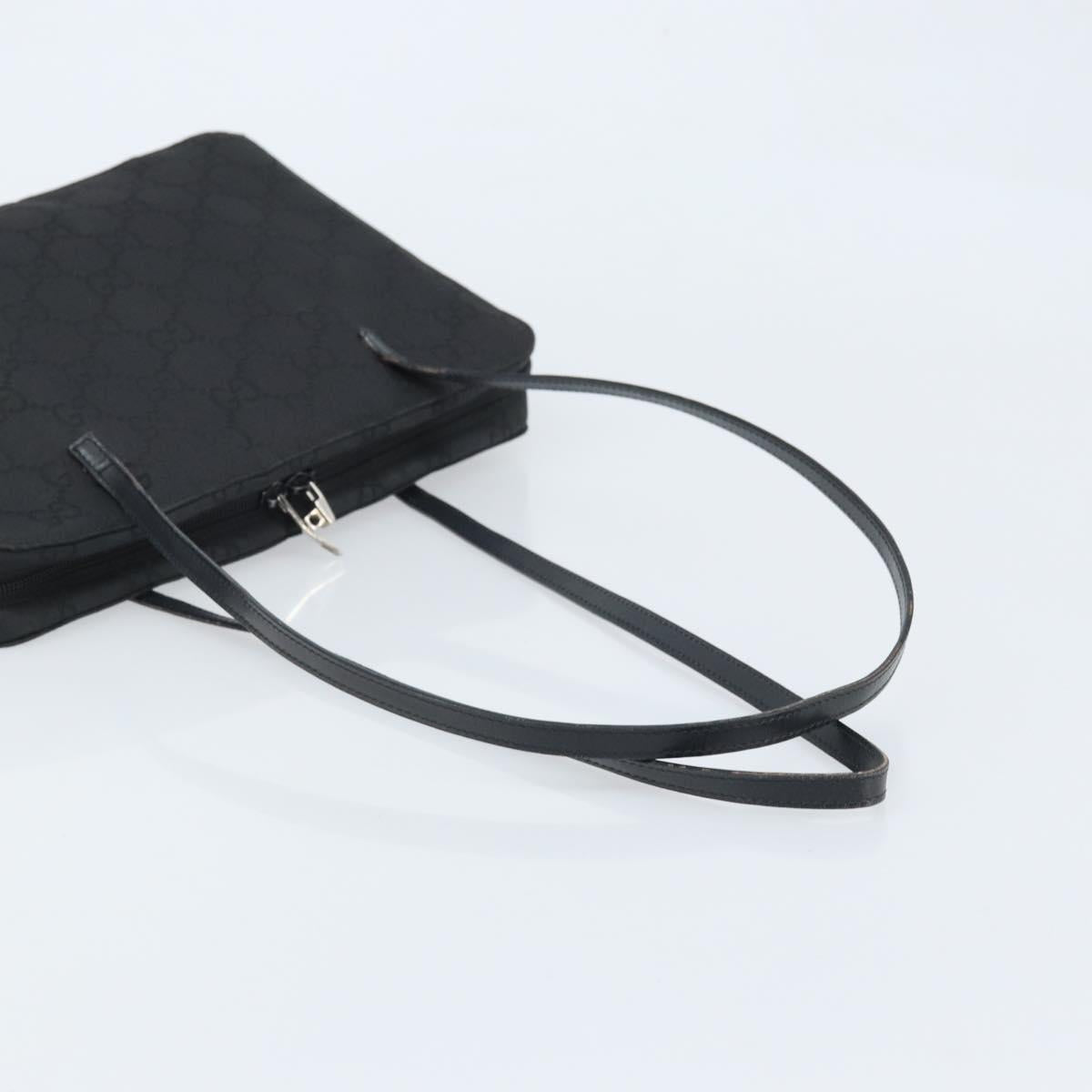 GUCCI GG Canvas Hand Bag Black Silver 000 0815 Auth BAZ008A