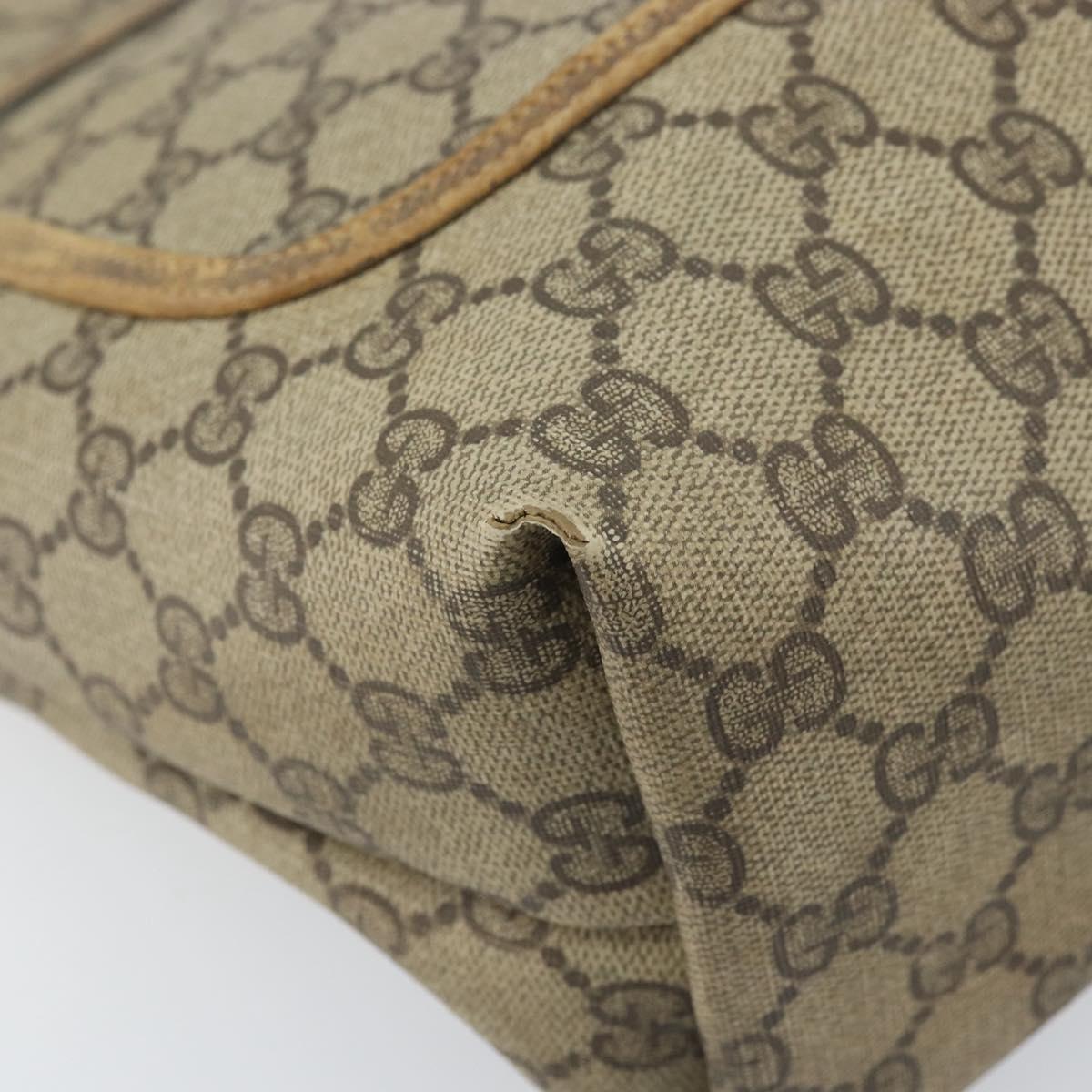GUCCI GG Supreme Web Sherry Line Tote Bag PVC Beige 39 02 003 Auth BAZ015