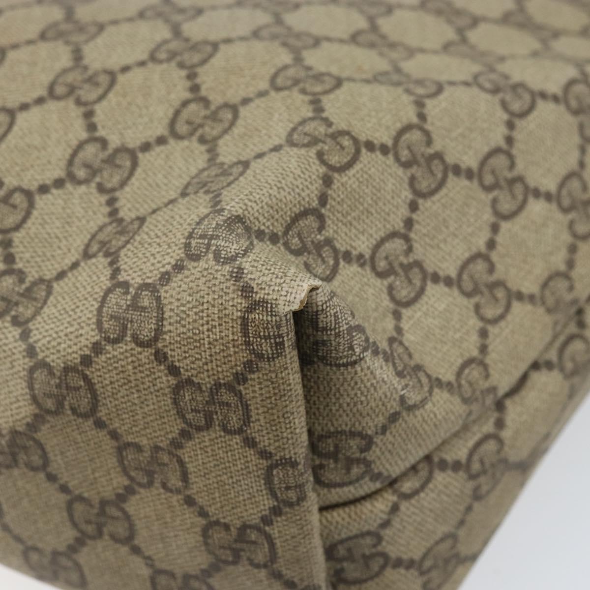 GUCCI GG Supreme Web Sherry Line Tote Bag PVC Beige 39 02 003 Auth BAZ015