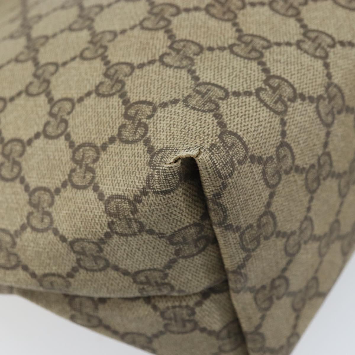 GUCCI GG Supreme Web Sherry Line Tote Bag PVC Beige 39 02 003 Auth BAZ015