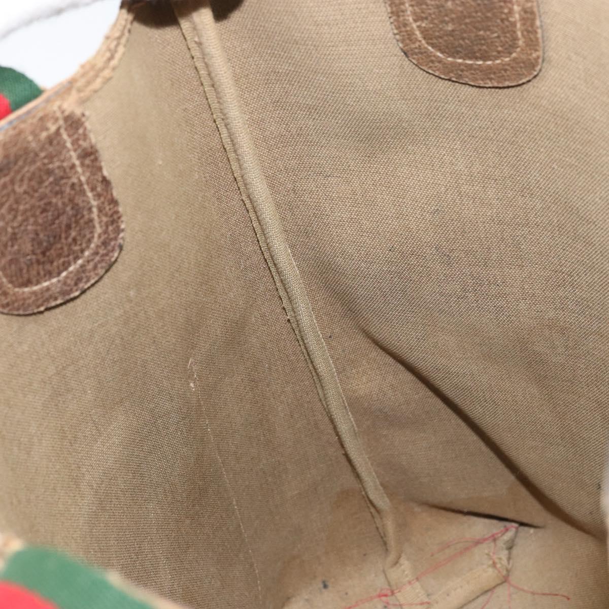 GUCCI GG Supreme Web Sherry Line Tote Bag PVC Beige 39 02 003 Auth BAZ015