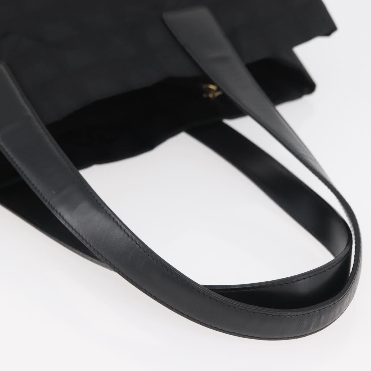CHANEL New Travel Line Tote Bag Nylon Black Gold CC Auth BAZ019A