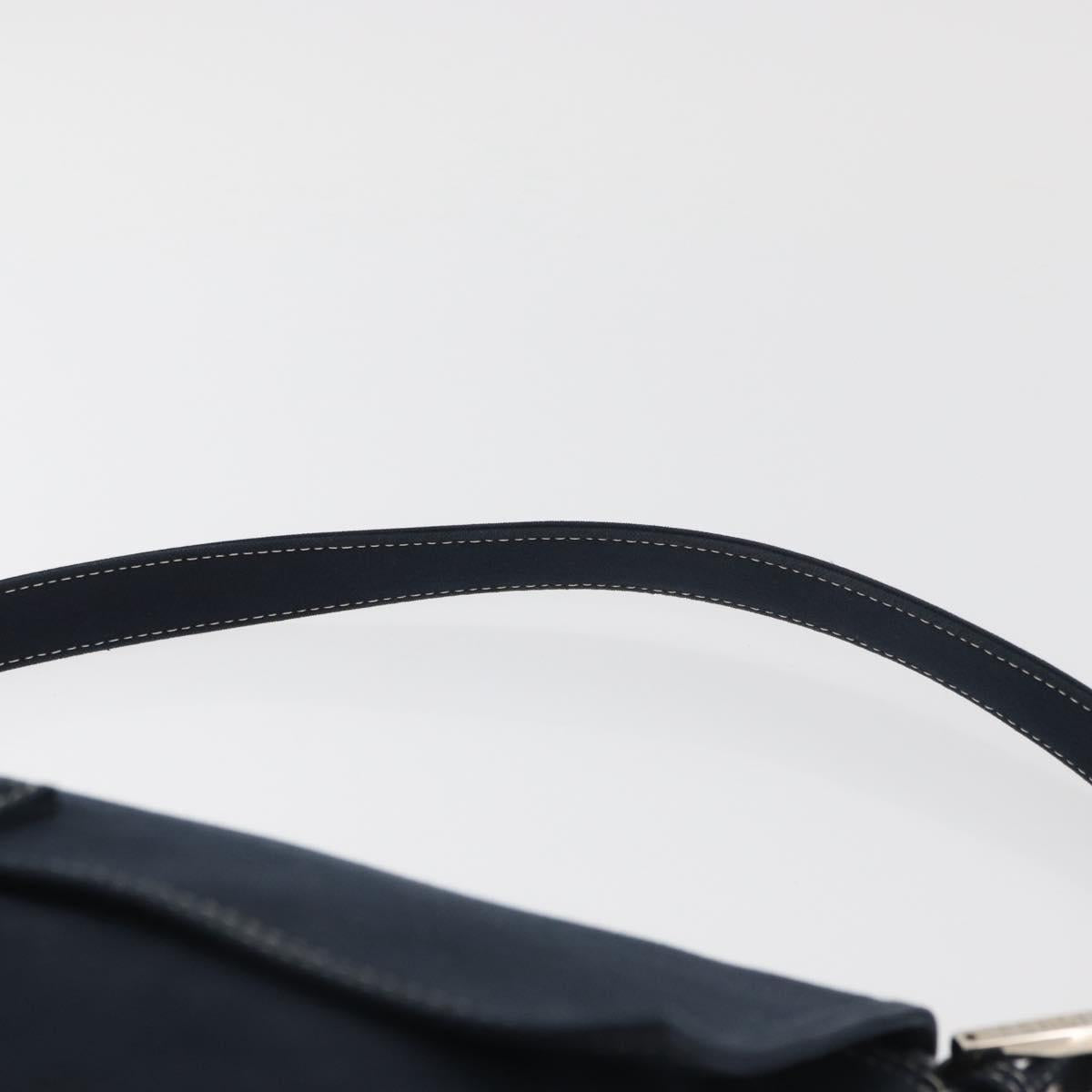 FENDI Mamma Baguette Hand Bag Canvas Navy Silver Auth BAZ024