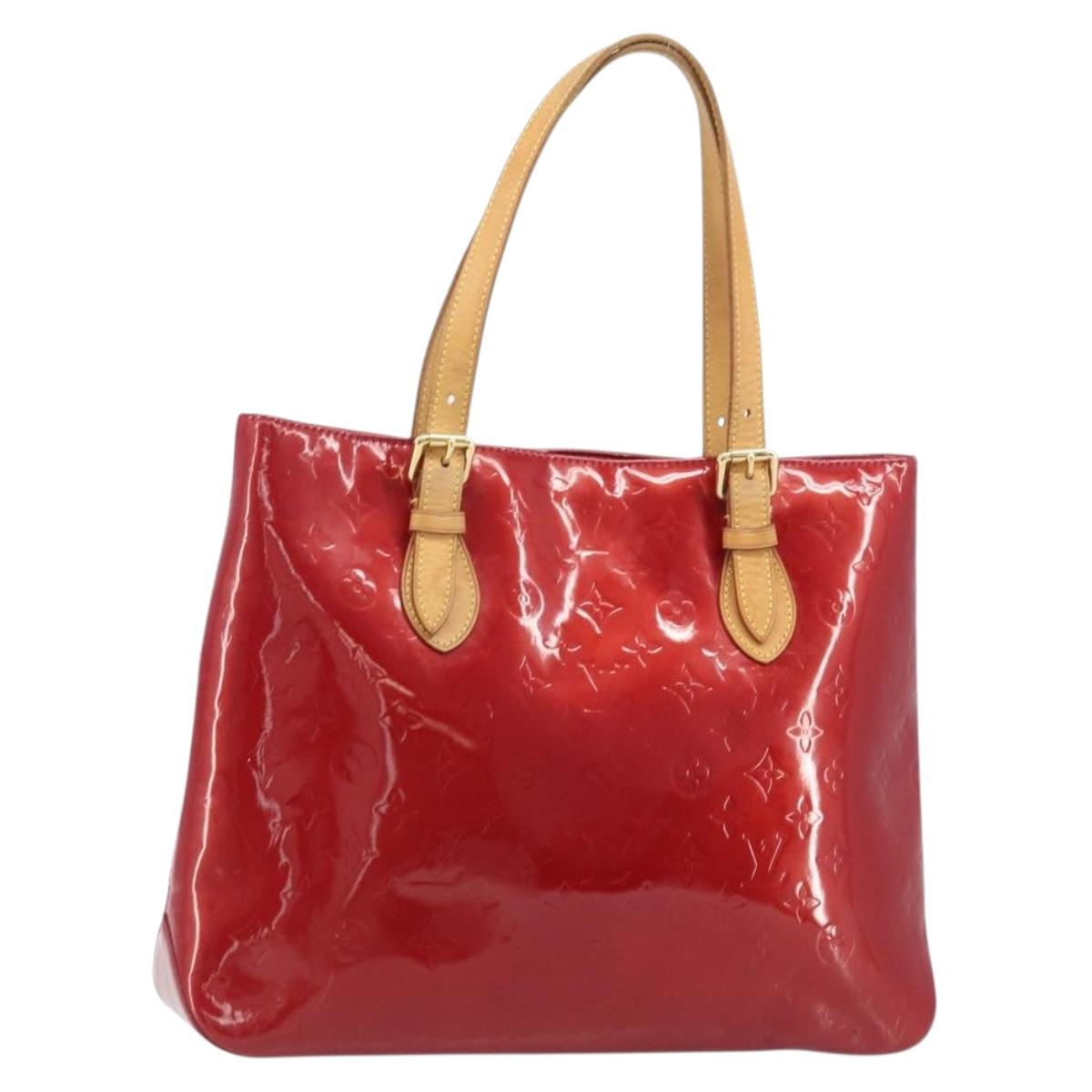 LOUIS VUITTON Monogram Vernis Brentwood Bag Pomme D'amour M91989 LV Auth BAZ027A