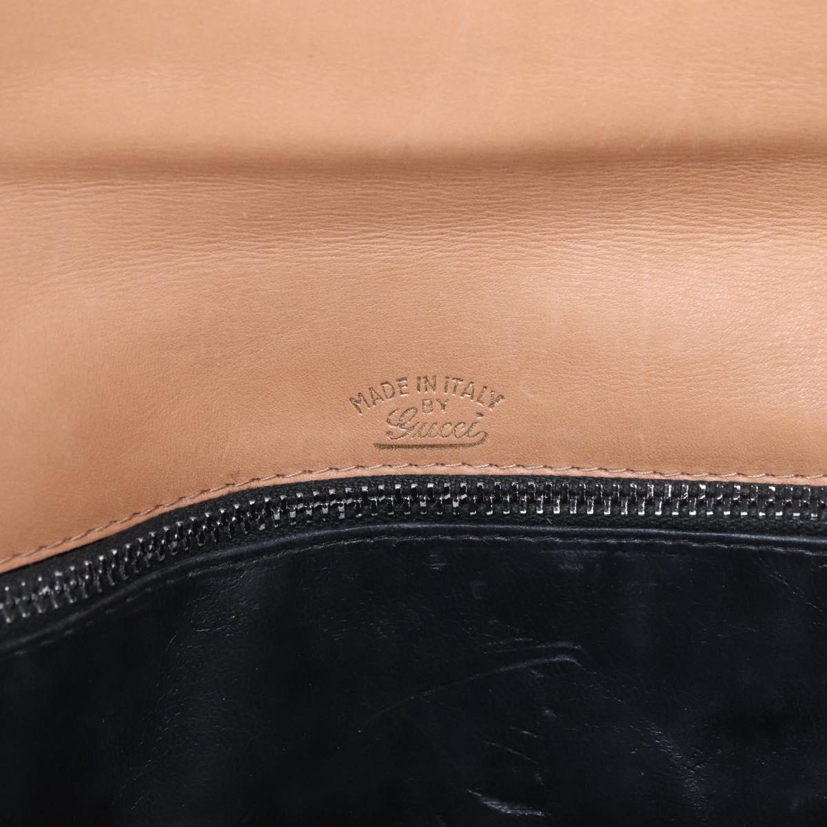 GUCCI GG Canvas Shoulder Bag Black Gold Auth BAZ042