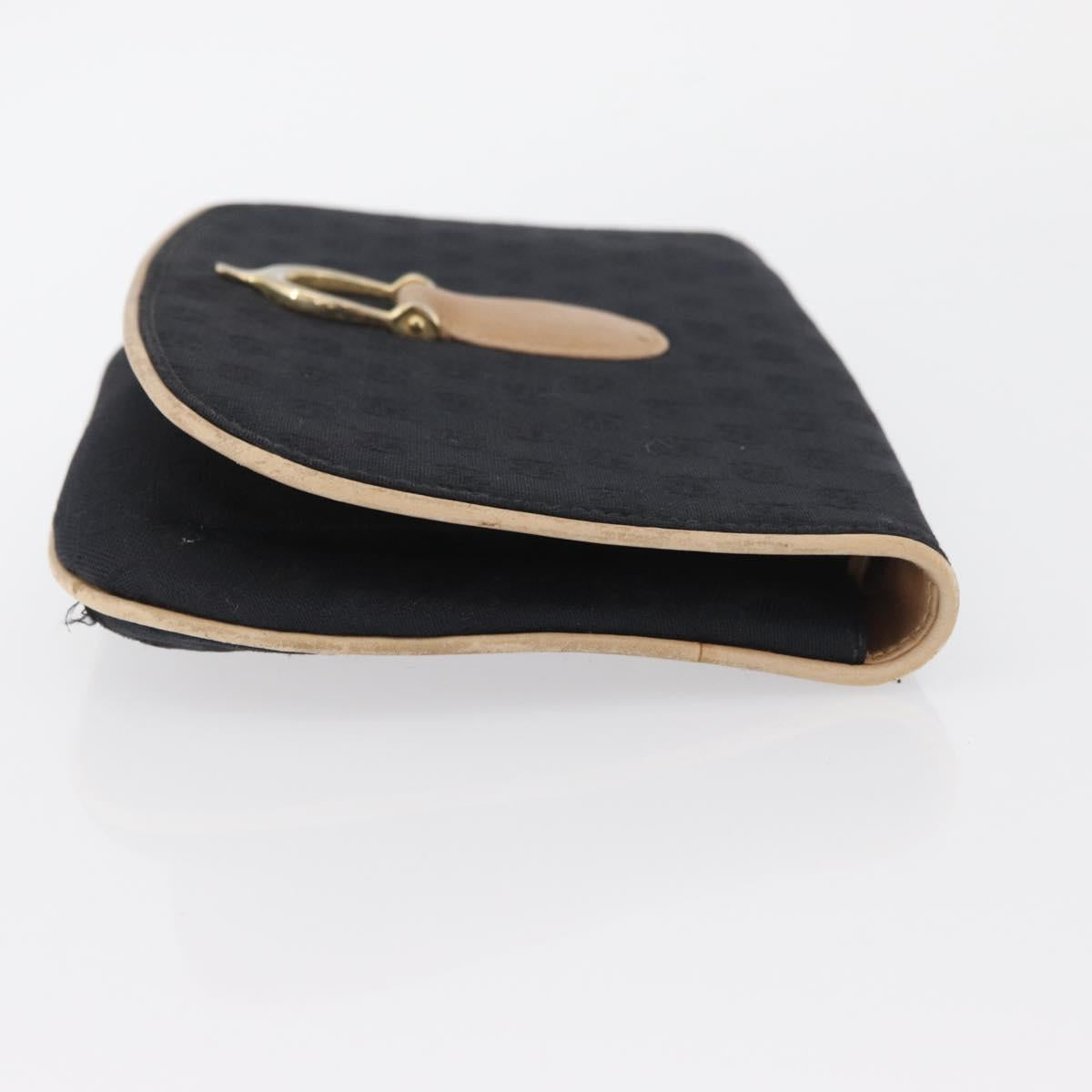 GUCCI GG Canvas Shoulder Bag Black Gold Auth BAZ042