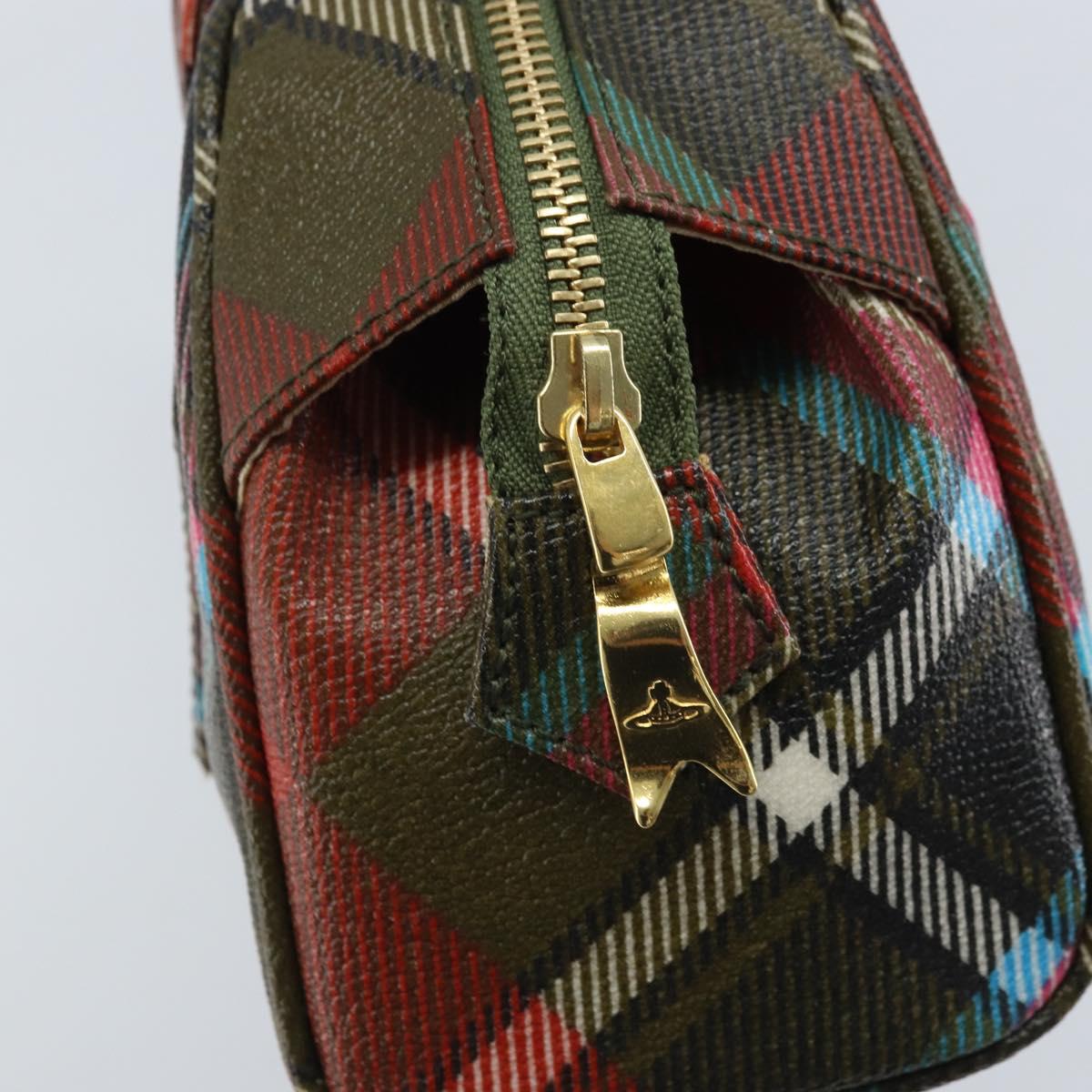 Vivienne Westwood Hand Bag PVC Canvas Red Gold Auth BAZ043A
