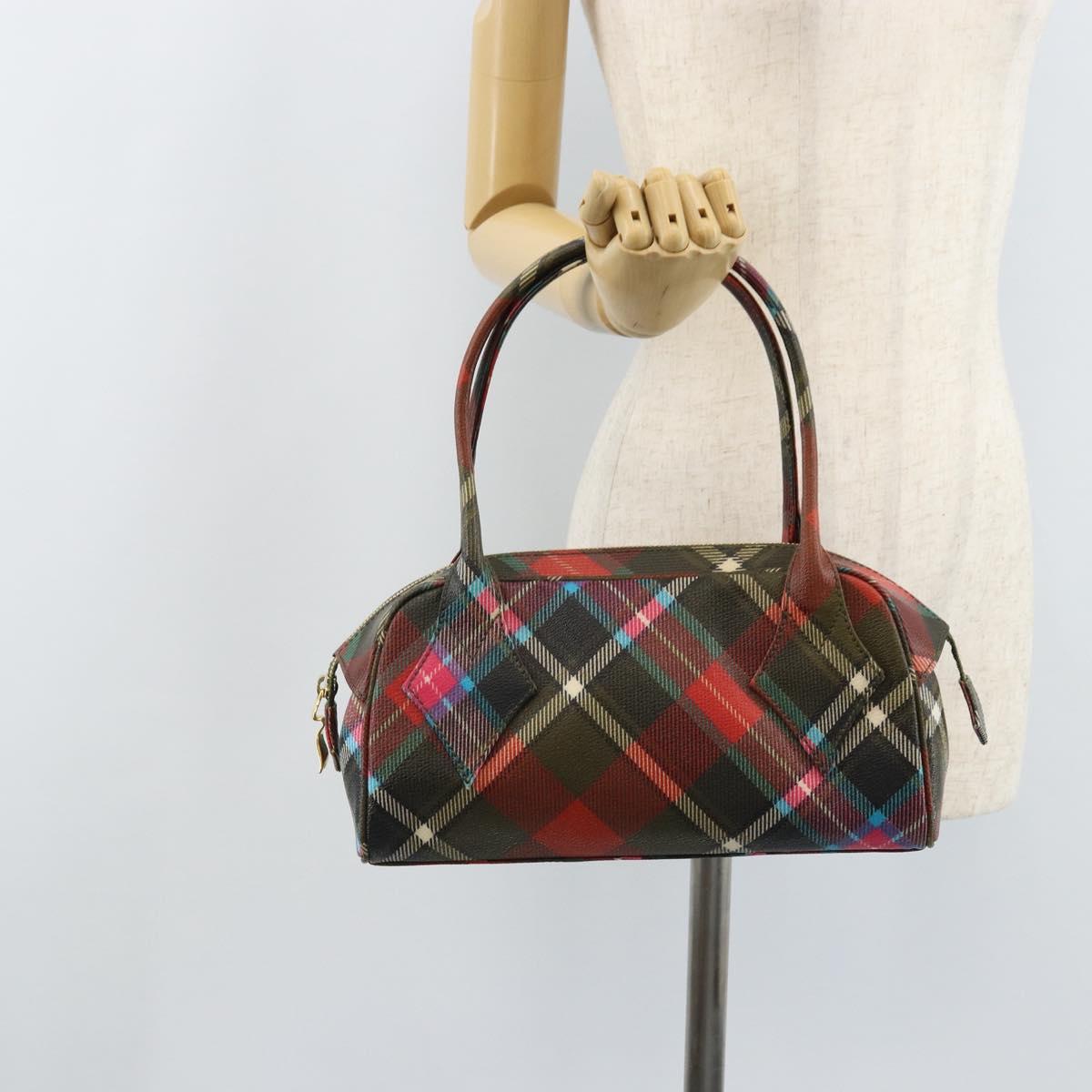 Vivienne Westwood Hand Bag PVC Canvas Red Gold Auth BAZ043A