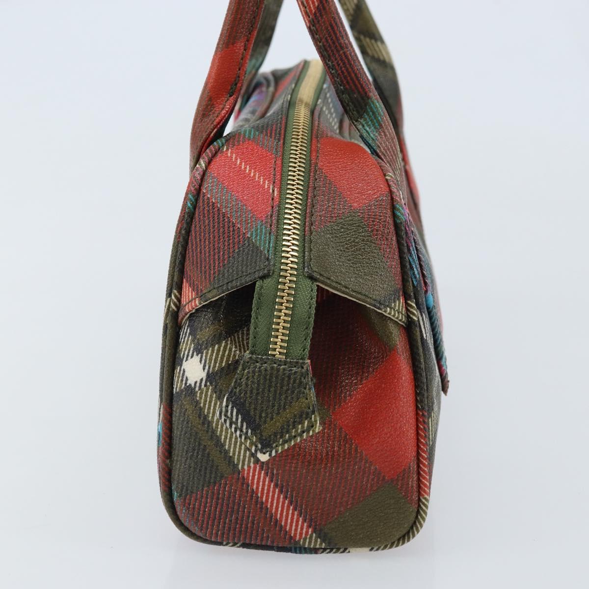 Vivienne Westwood Hand Bag PVC Canvas Red Gold Auth BAZ043A