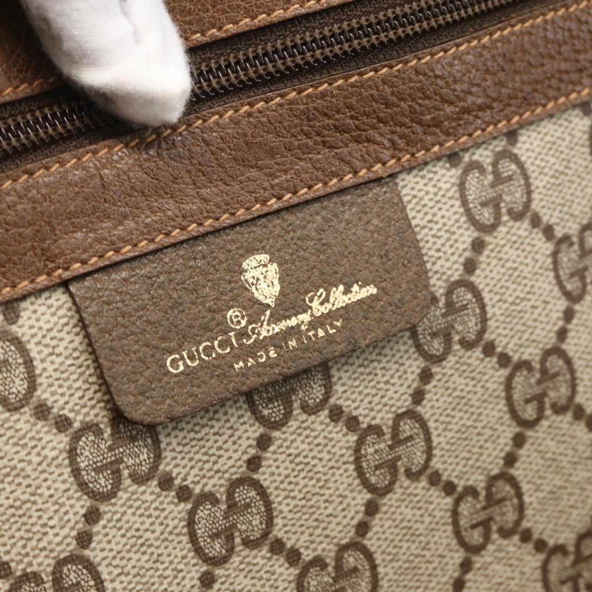 GUCCI GG Supreme Web Sherry Line Boston Bag PVC Beige Gold 89 19 012 Auth BAZ049