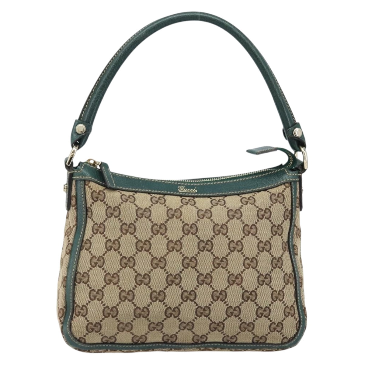 GUCCI GG Canvas Shoulder Bag Beige Gold 146244 Auth BAZ052A