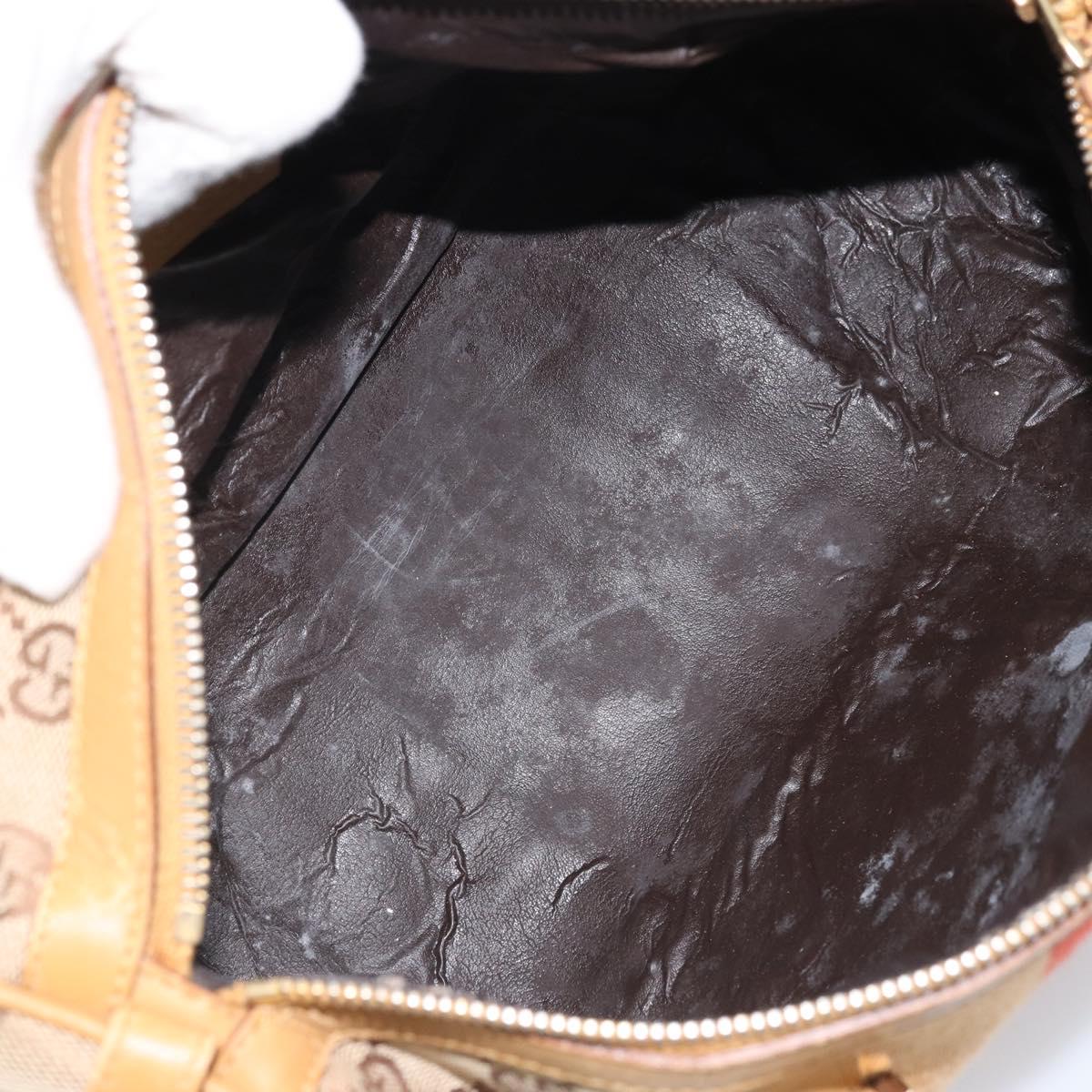 GUCCI GG Canvas Sherry Line Hand Bag Beige Gold 000 0851 Auth BAZ057