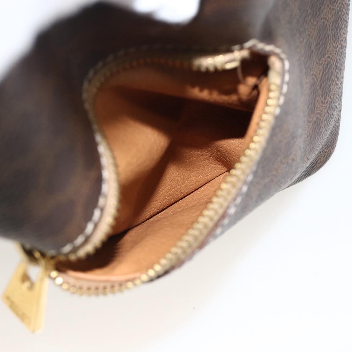 CELINE Macadam Canvas Backpack PVC Leather Brown Gold Auth BAZ067A
