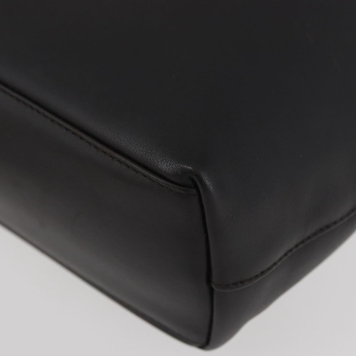 Christian Dior Maris Pearl Hand Bag Leather Dark Brown Auth BAZ076A