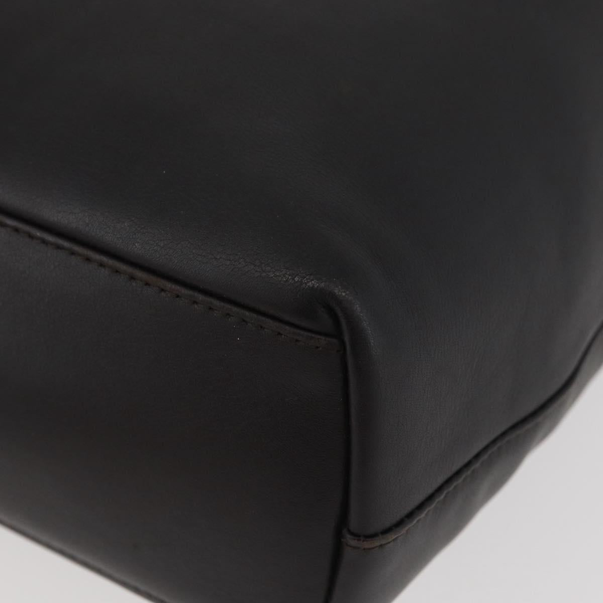 Christian Dior Maris Pearl Hand Bag Leather Dark Brown Auth BAZ076A