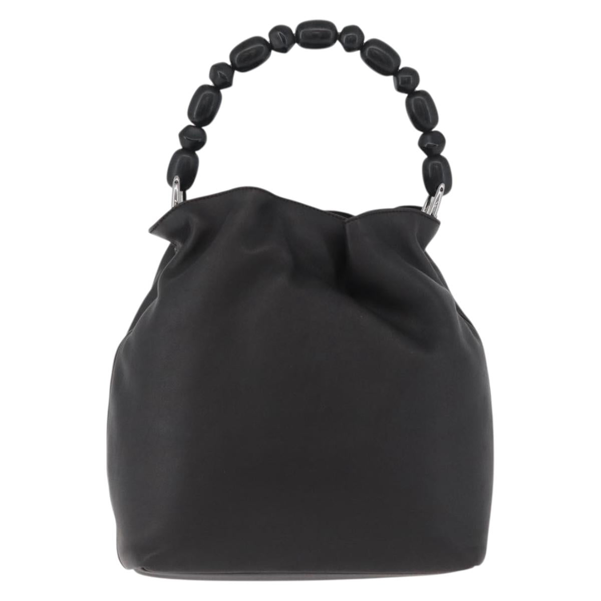 Christian Dior Maris Pearl Hand Bag Leather Dark Brown Auth BAZ076A