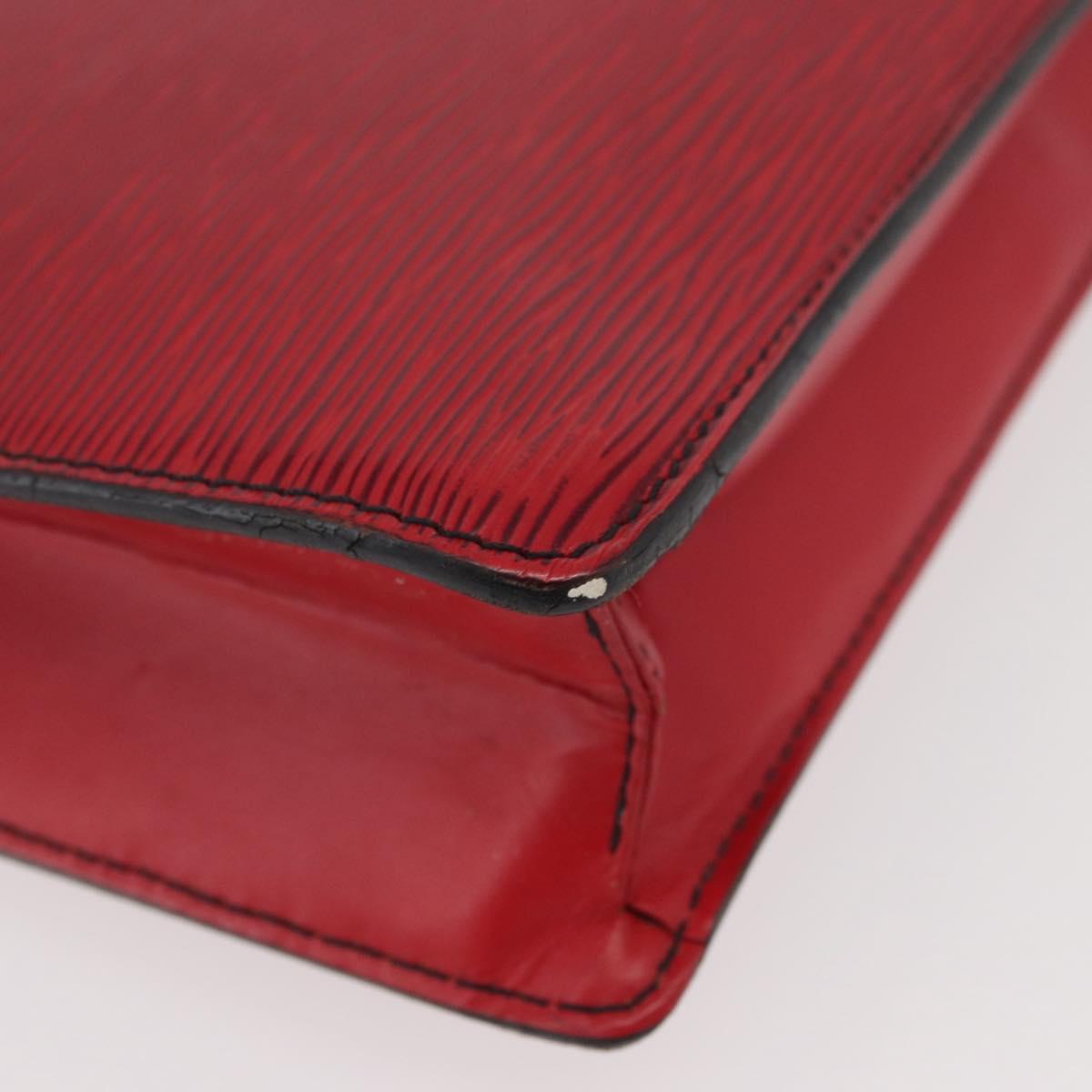 LOUIS VUITTON Epi Porte Documents Bandouliere Briefcase Red LV Auth BAZ082