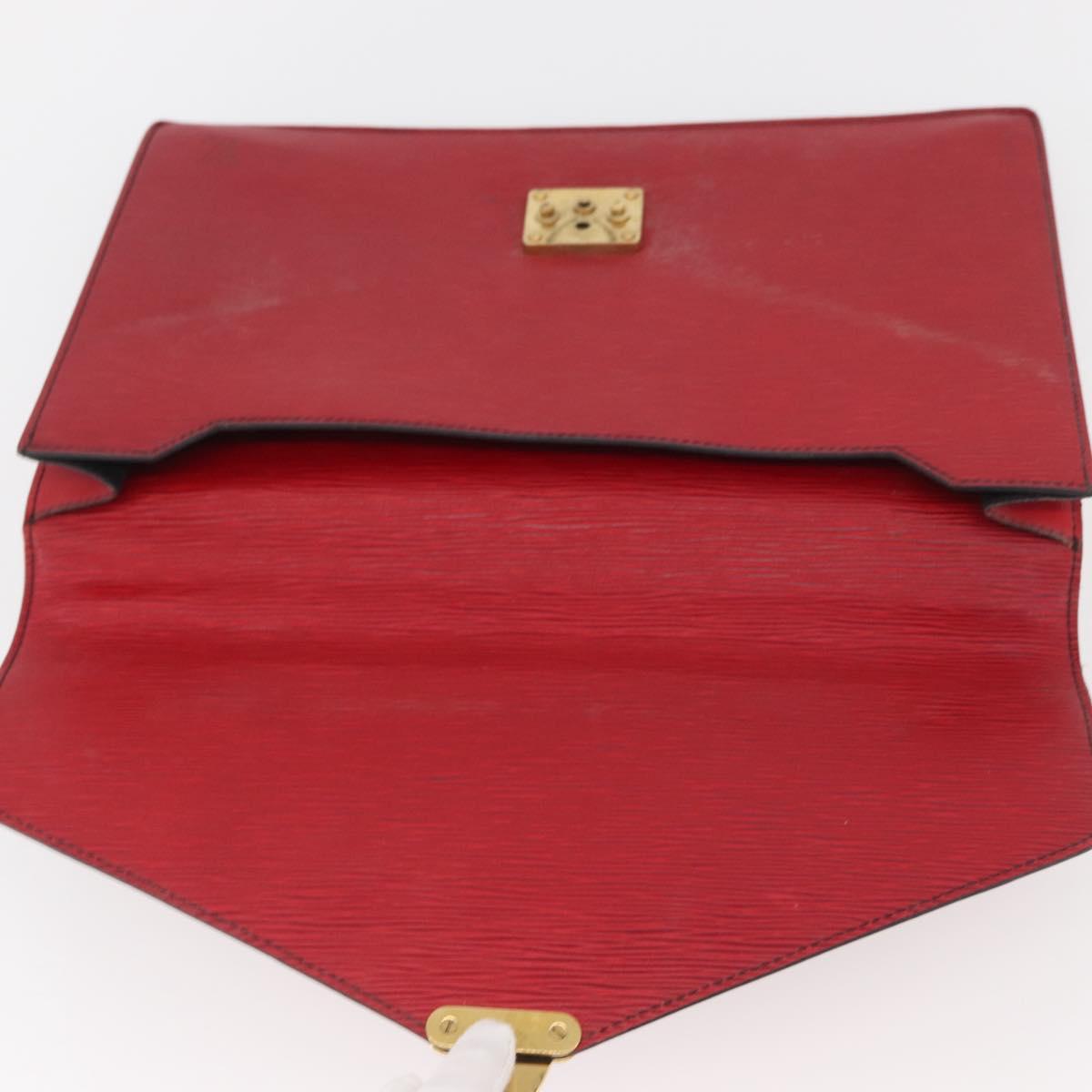 LOUIS VUITTON Epi Porte Documents Bandouliere Briefcase Red LV Auth BAZ082