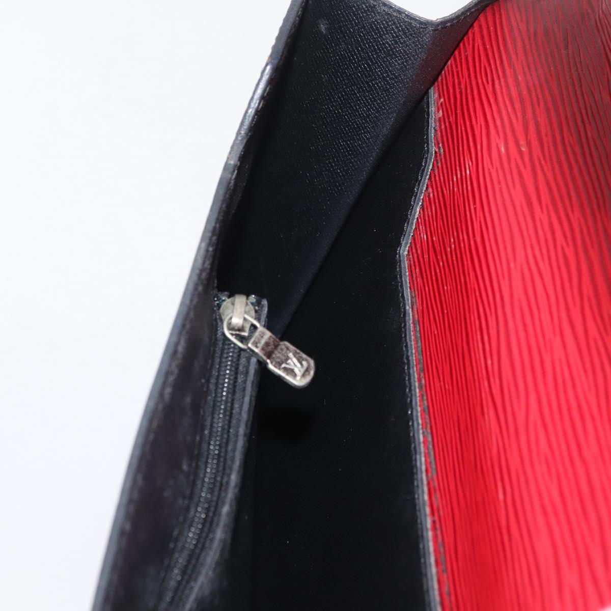 LOUIS VUITTON Epi Porte Documents Bandouliere Briefcase Red LV Auth BAZ082