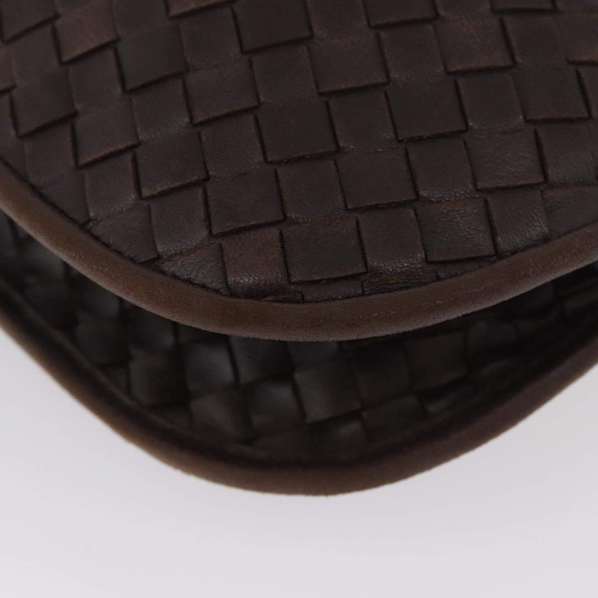 BOTTEGA VENETA INTRECCIATO Hand Bag Leather Brown Gold Auth BAZ111A