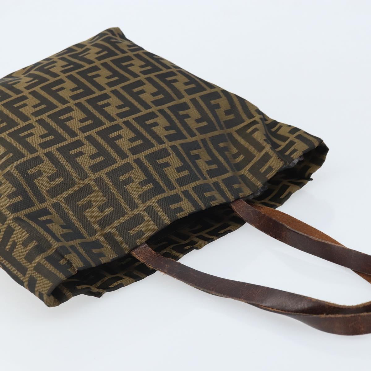FENDI Zucca Canvas Tote Bag Black Brown Auth BAZ112