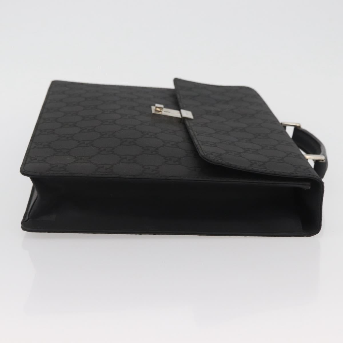 GUCCI GG Canvas Business Bag Nylon Black Silver 015 0235 Auth BAZ135A