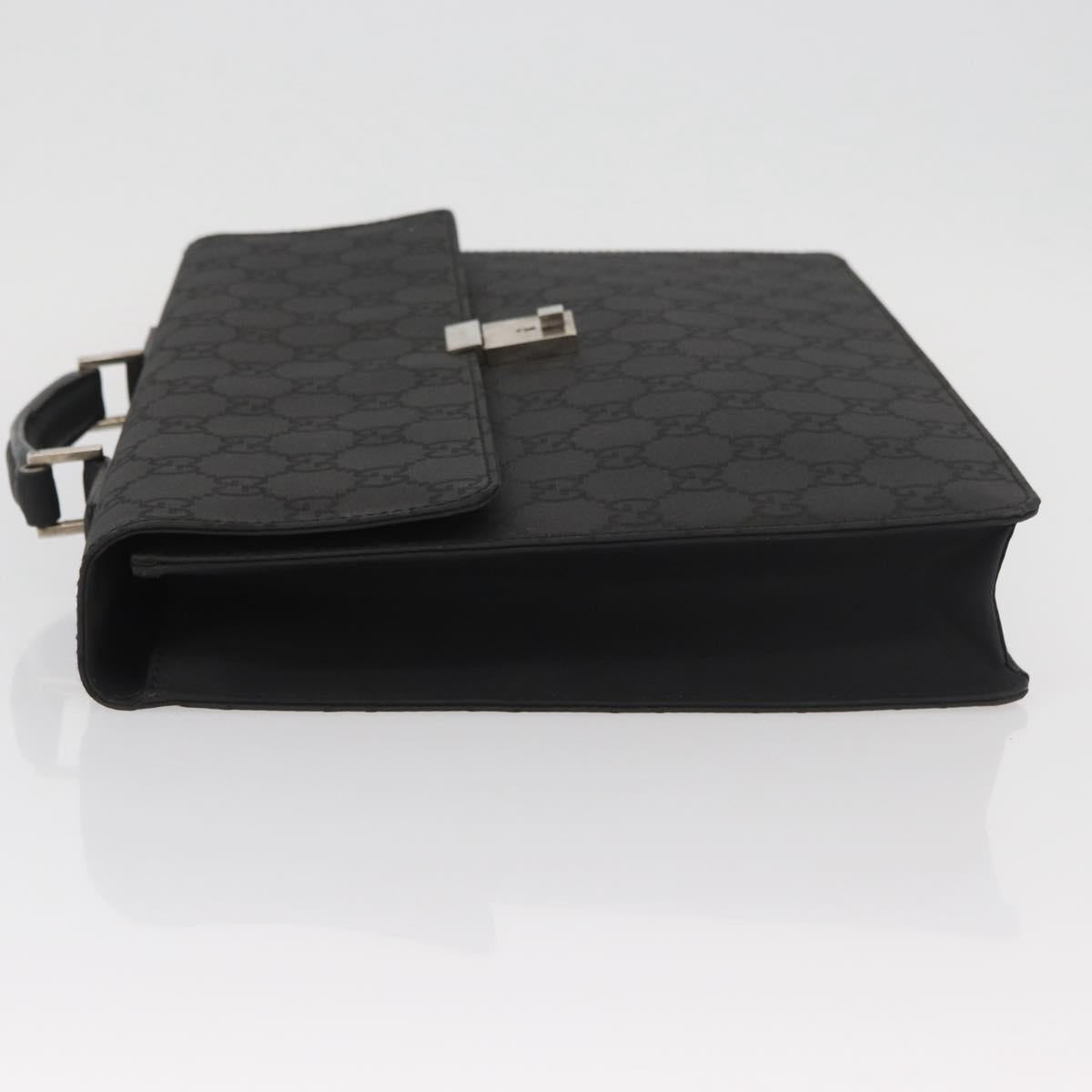 GUCCI GG Canvas Business Bag Nylon Black Silver 015 0235 Auth BAZ135A