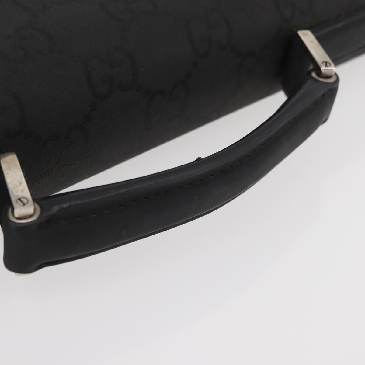 GUCCI GG Canvas Business Bag Nylon Black Silver 015 0235 Auth BAZ135A