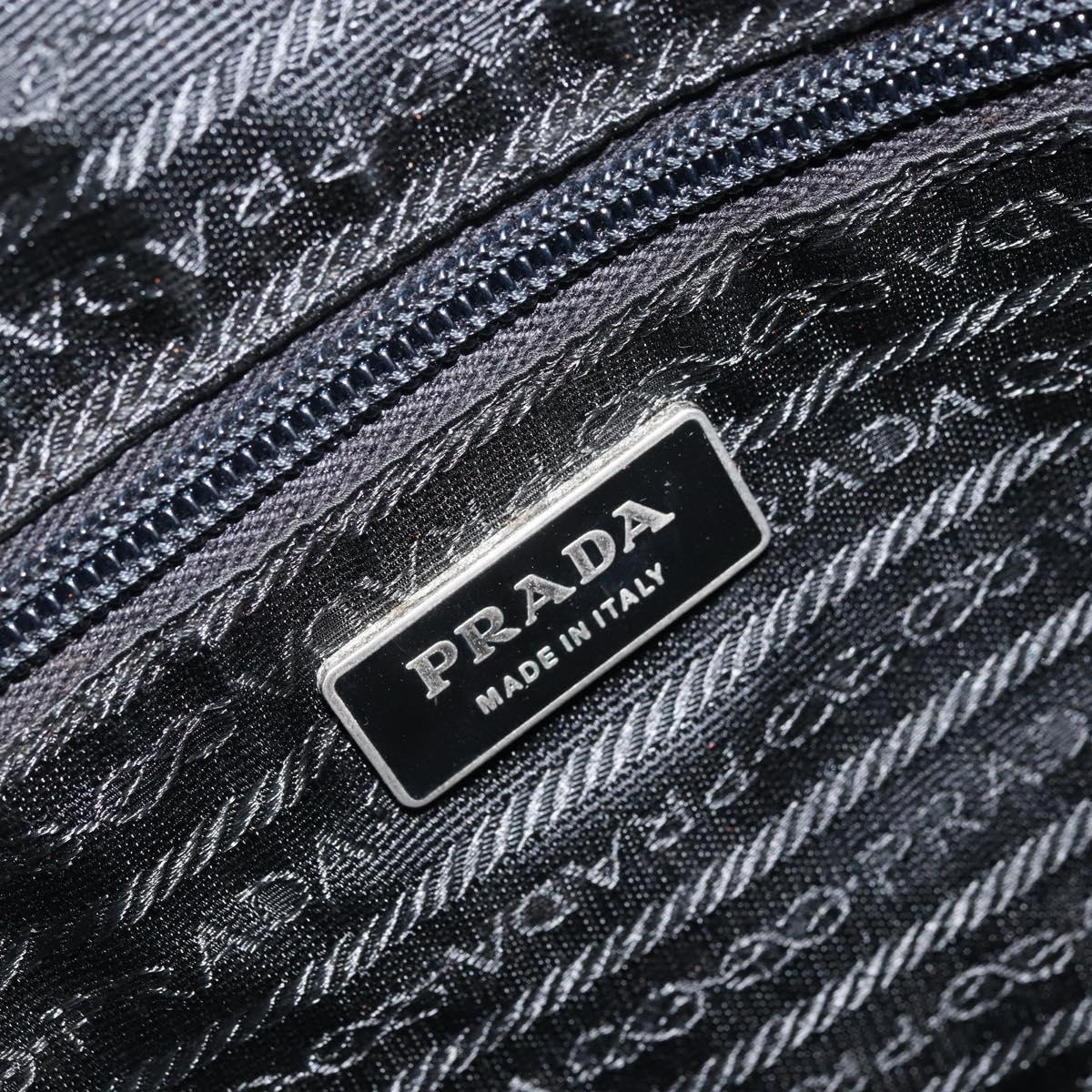 PRADA Hand Bag Nylon Black Silver Auth BAZ141A