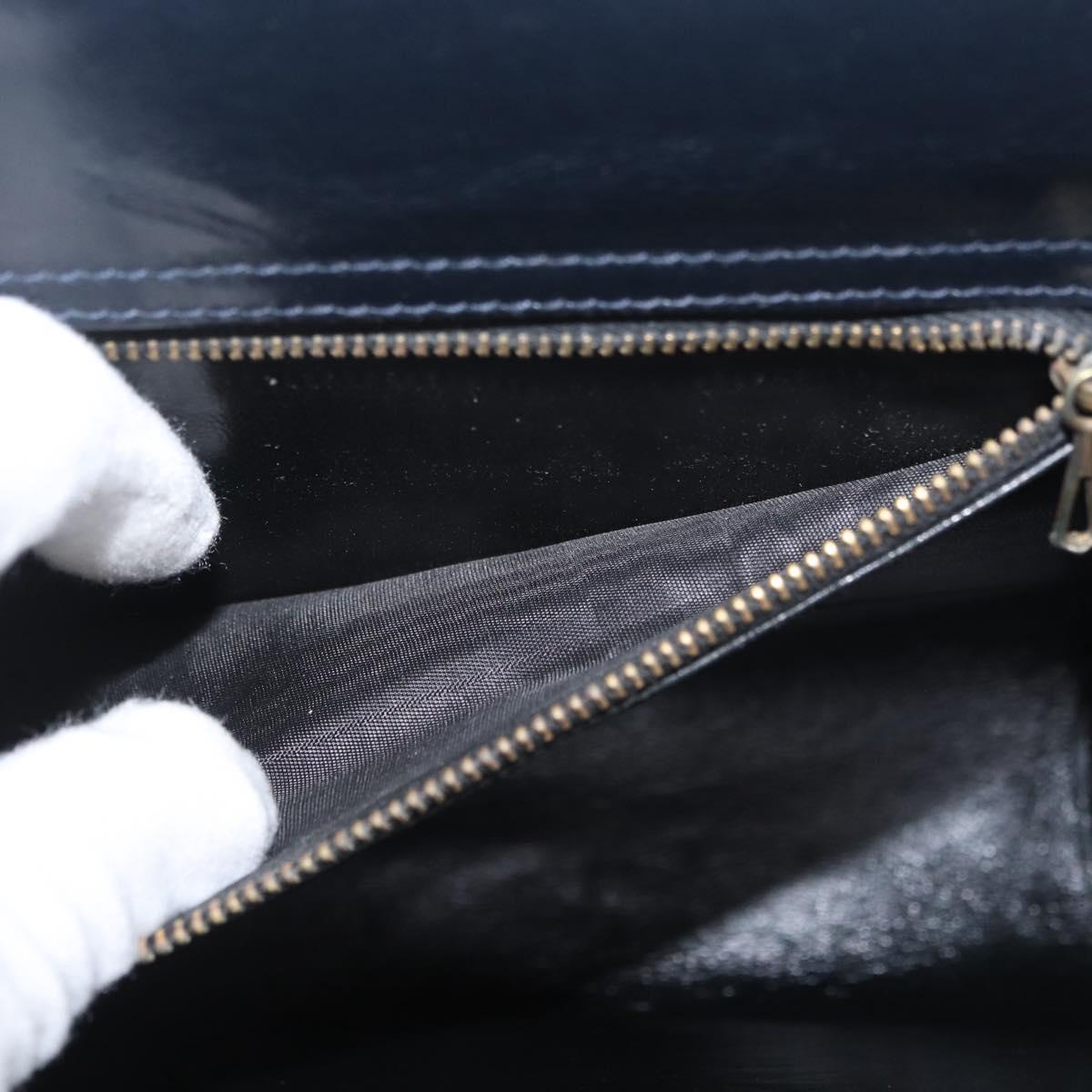 GUCCI GG Supreme Sherry Line Shoulder Bag PVC Navy Gold Auth BAZ144A