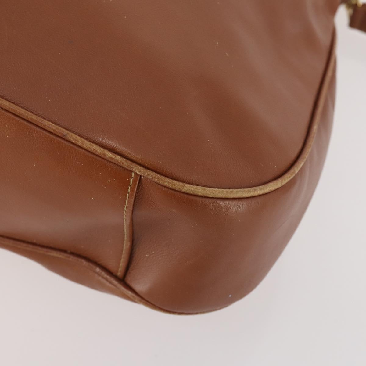 GUCCI Bamboo Shoulder Bag Leather 2way Brown Gold Auth BAZ155