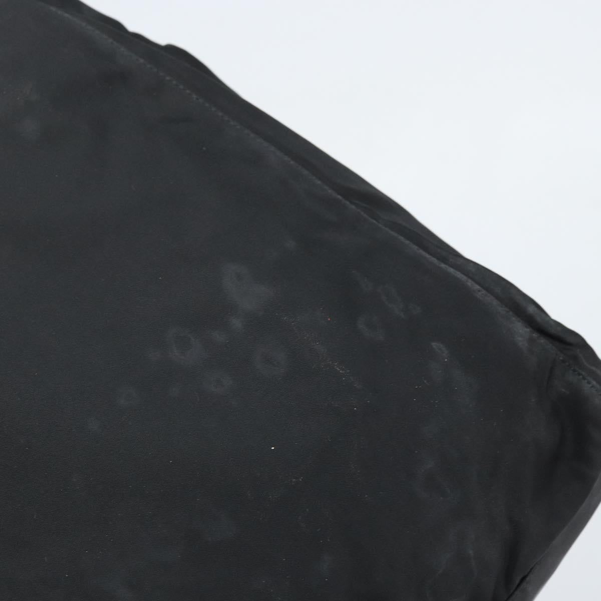 PRADA Hand Bag Nylon Black Silver Auth BAZ160