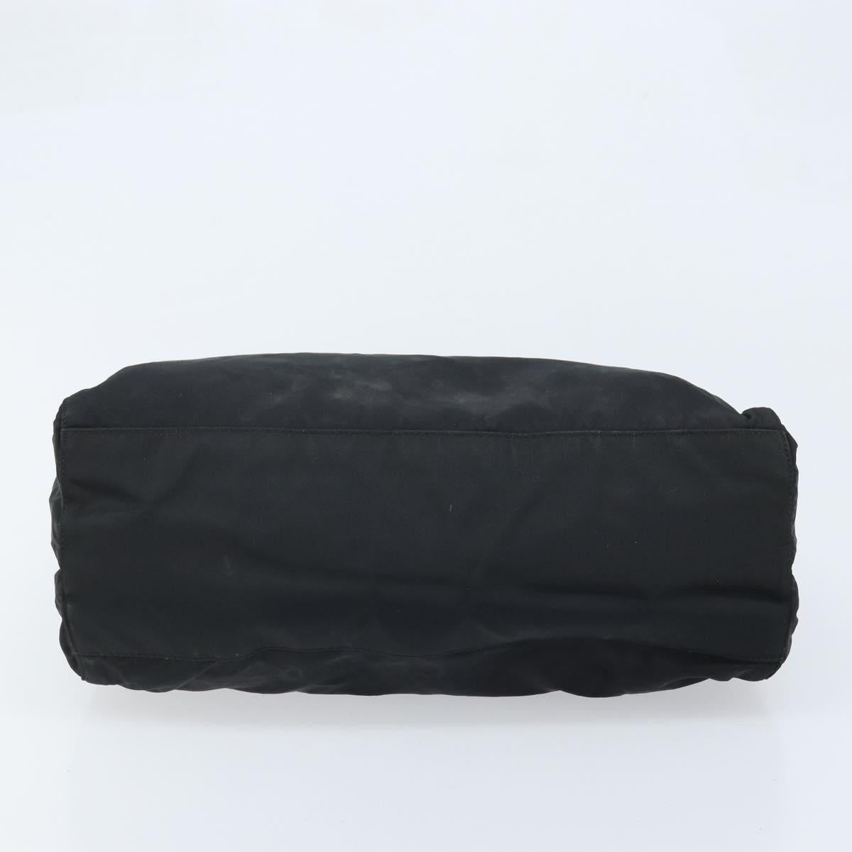 PRADA Hand Bag Nylon Black Silver Auth BAZ160