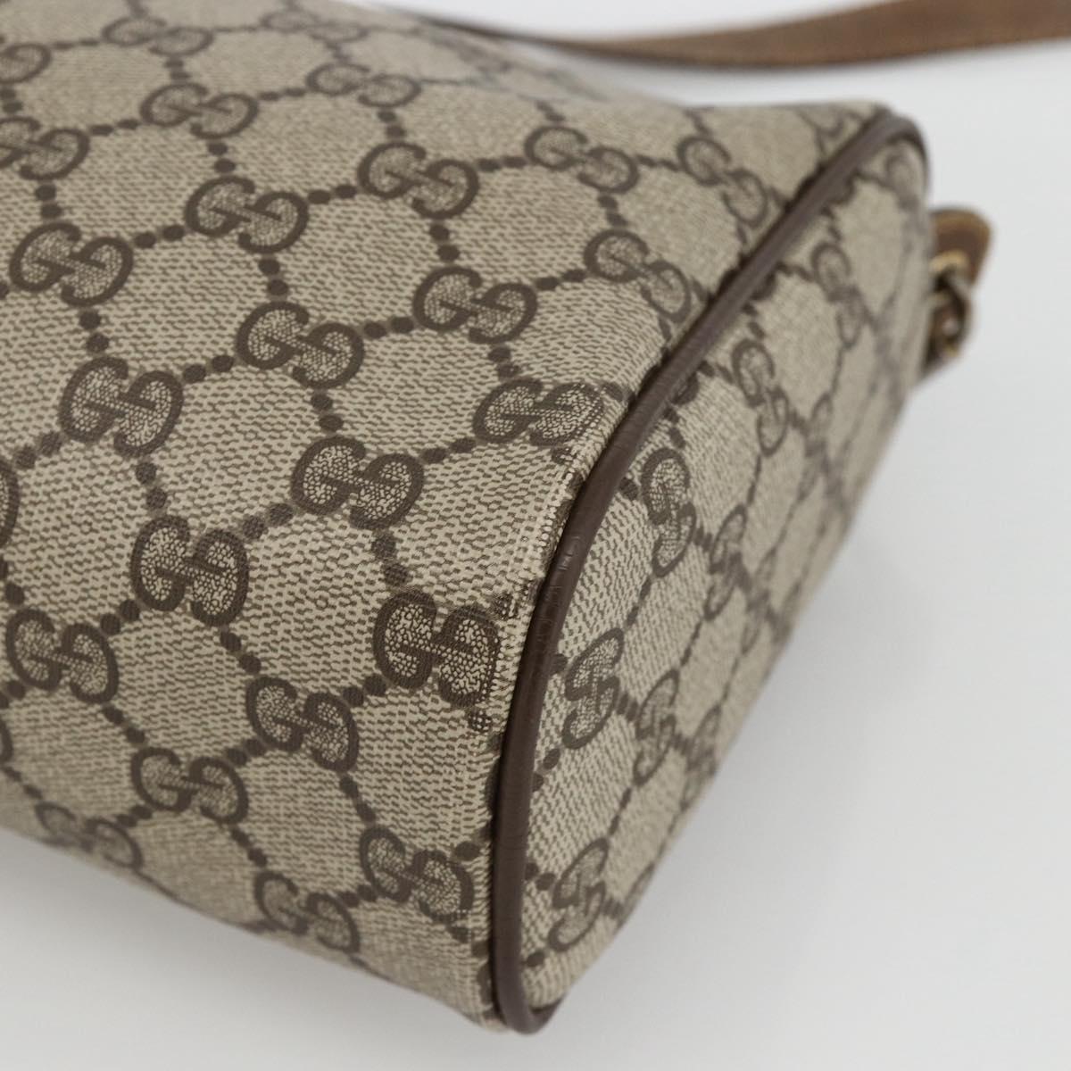 GUCCI GG Supreme Web Sherry Line Bag PVC Beige Gold 378 02 017 Auth BAZ162
