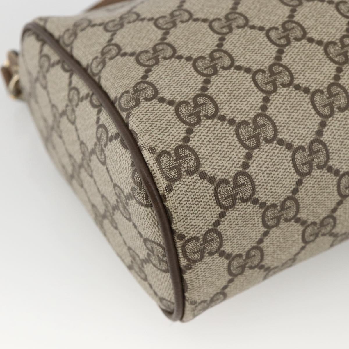 GUCCI GG Supreme Web Sherry Line Bag PVC Beige Gold 378 02 017 Auth BAZ162